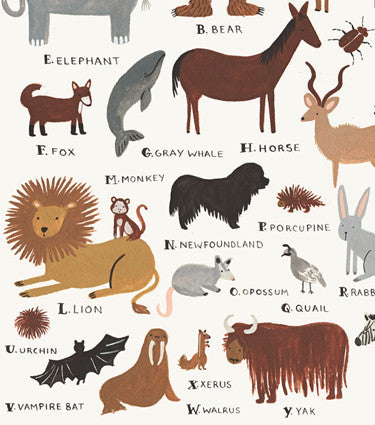 Animal Alphabet Chart Print