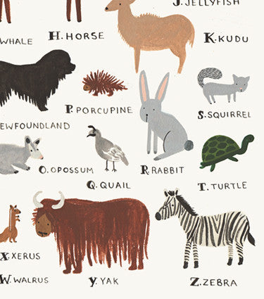 Animal Alphabet Chart Print