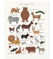 Animal Alphabet Chart Print